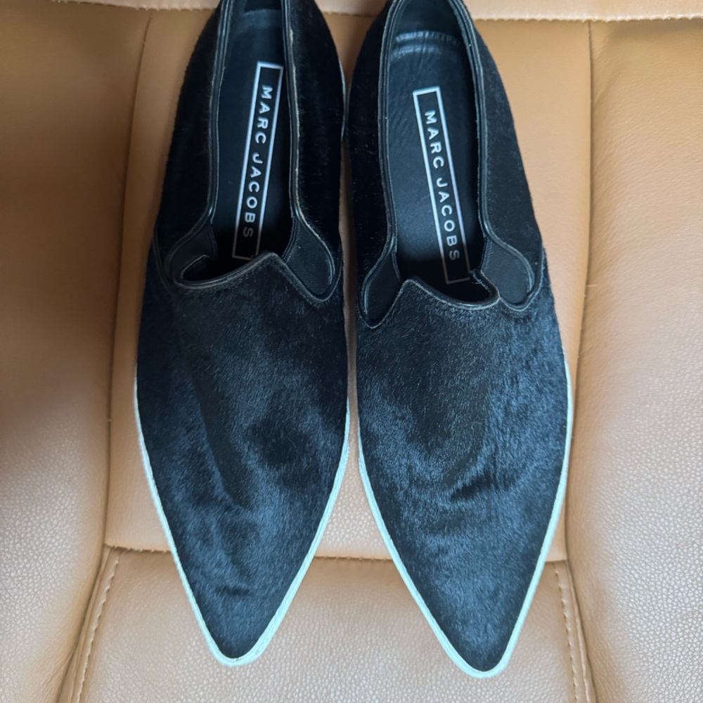 Marc Jacobs Calf Hair Delancey Pointed Toe Slip-on Sneakers